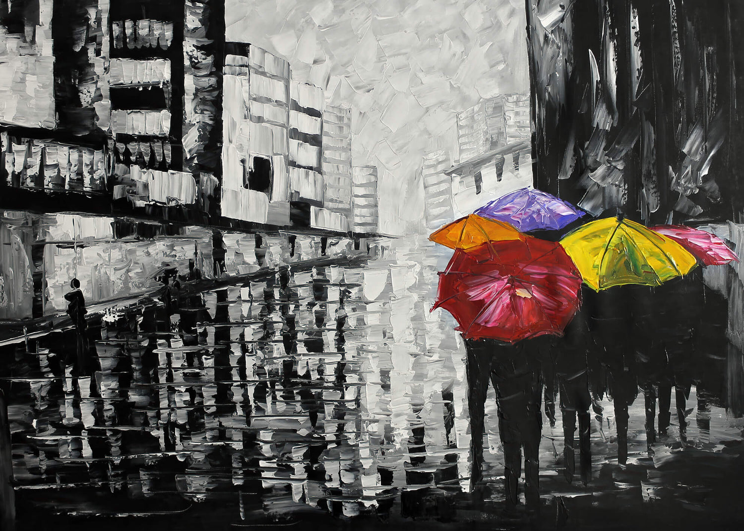 Abstrakt Oljemålning - Umbrella