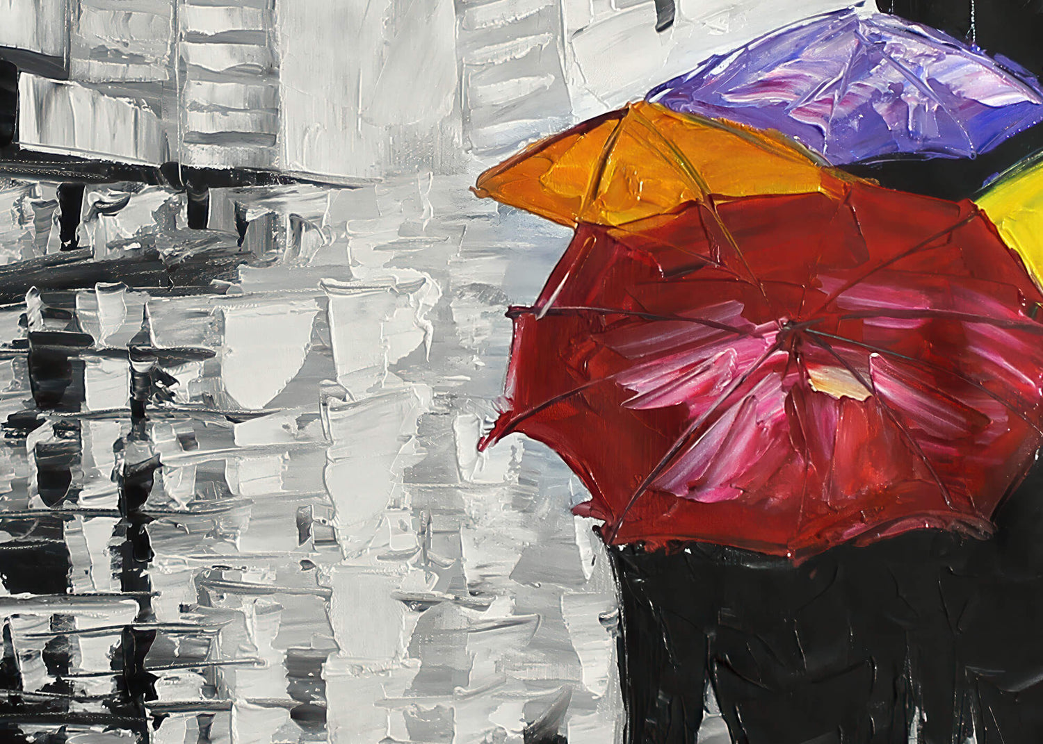 Abstrakt Oljemålning - Umbrella