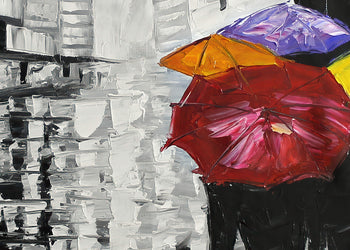 Abstrakt Oljemålning - Umbrella