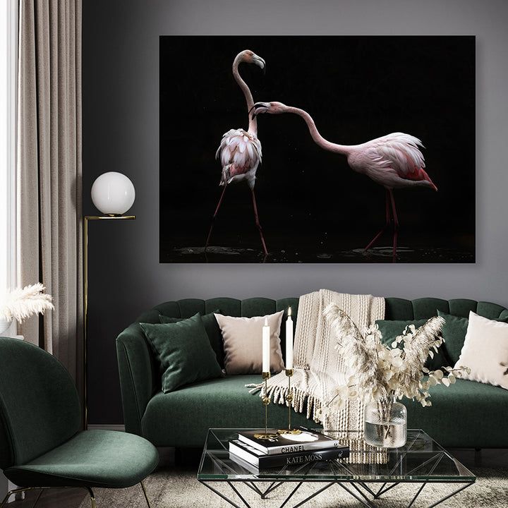 Canvastavla - Flamingos