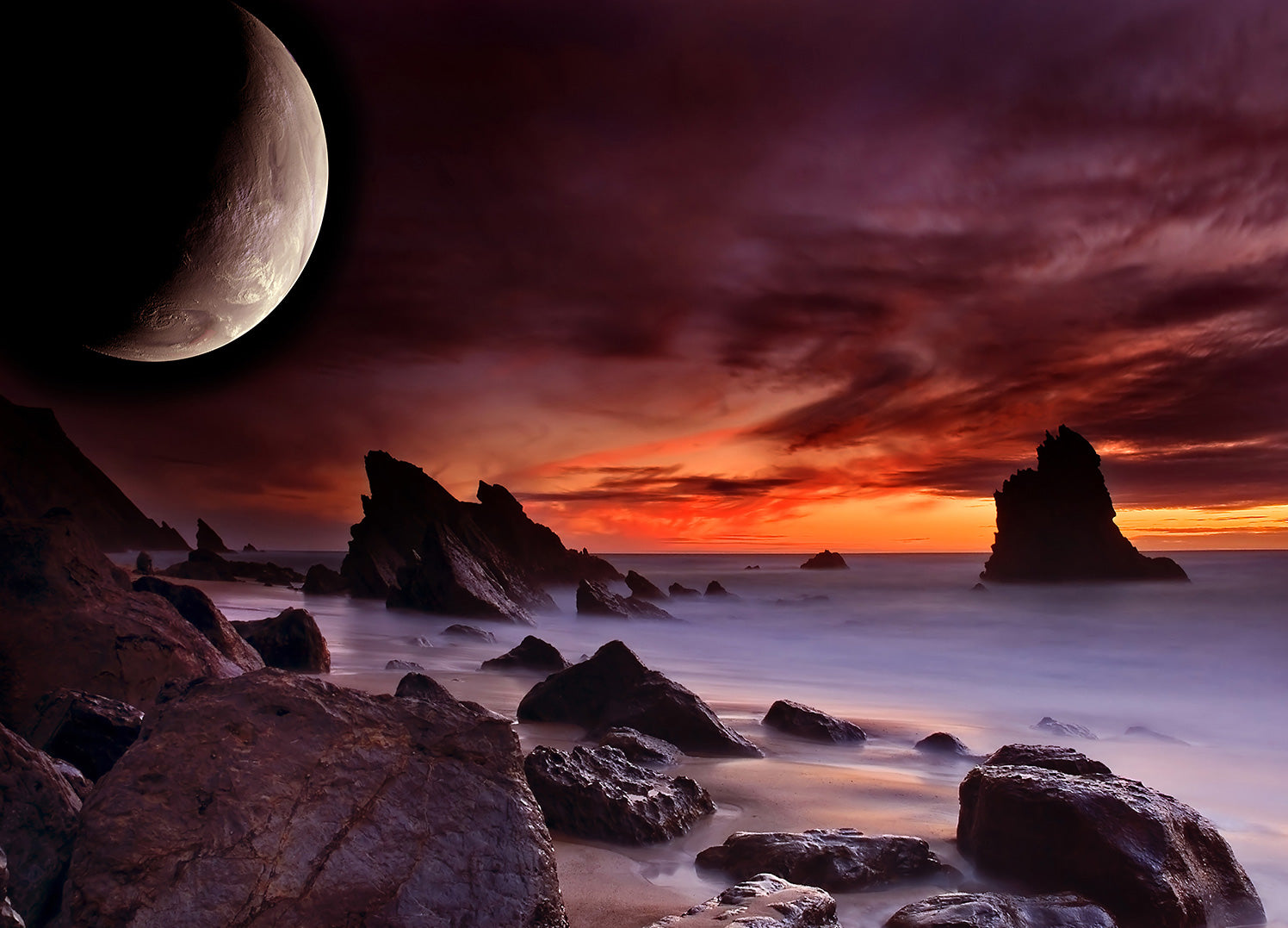 Canvastavla - Purple Sunset