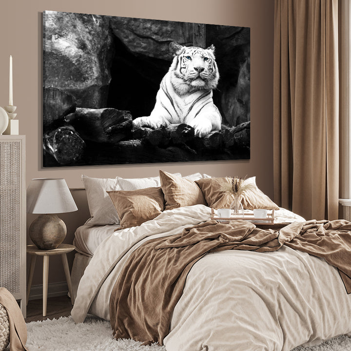Ljuddämpande tavla - Vit Tiger