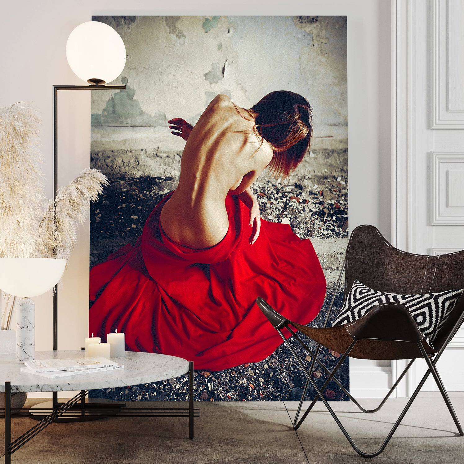 Canvastavla - Lady in red