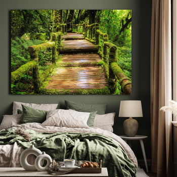 Canvastavla - Mysterious Green Forest