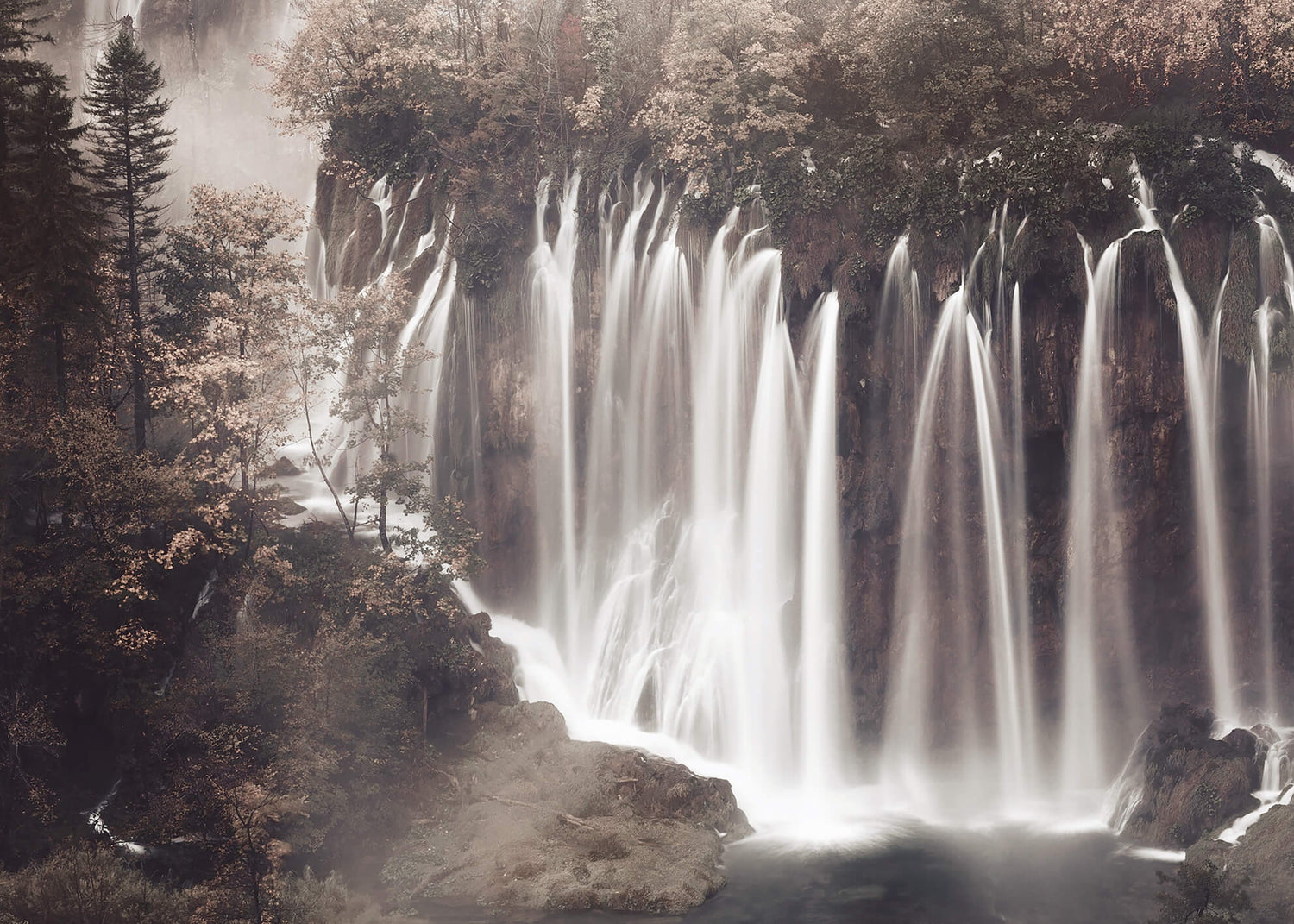 Canvastavla - Forest Waterfall