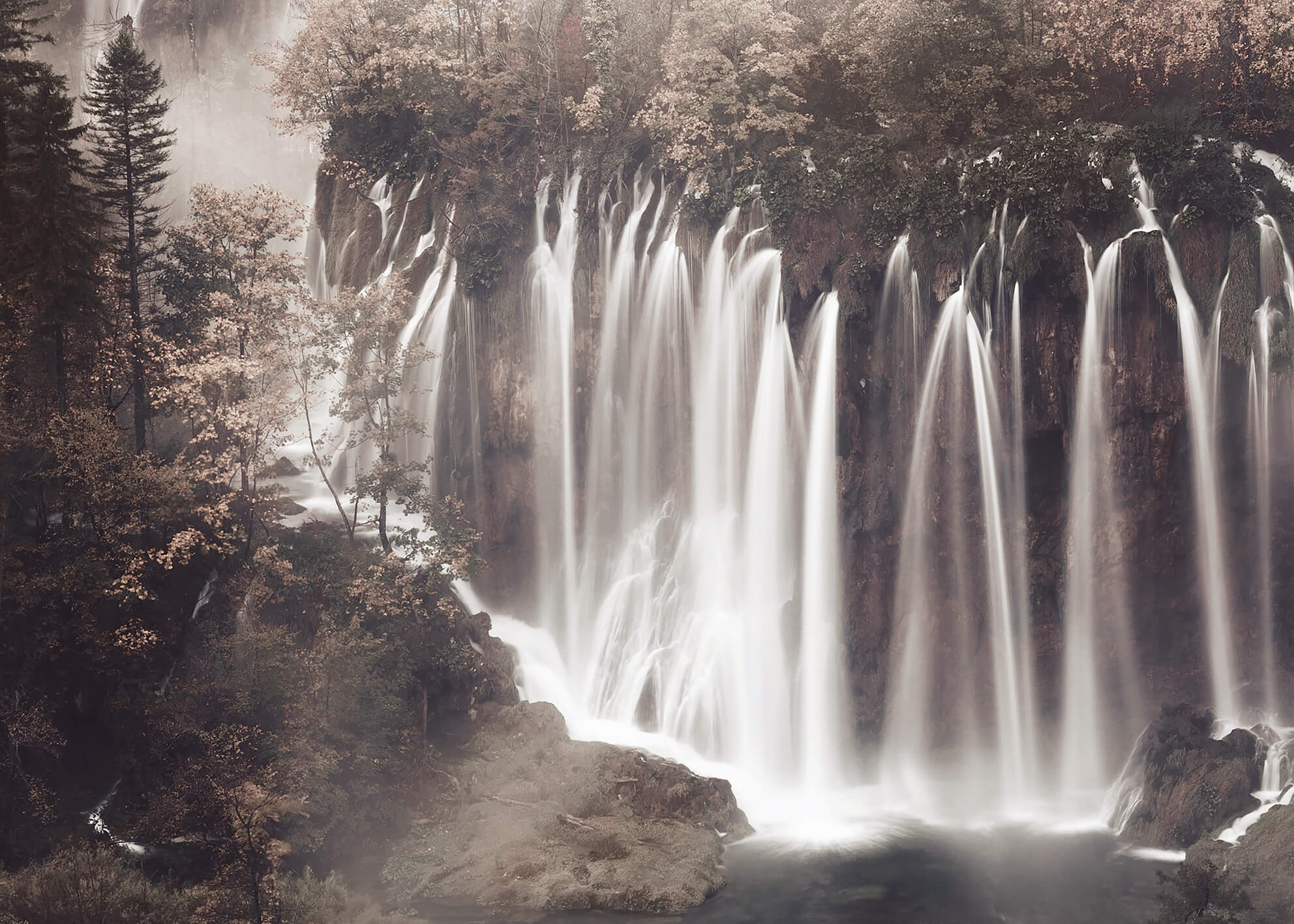 Canvastavla - Forest Waterfall