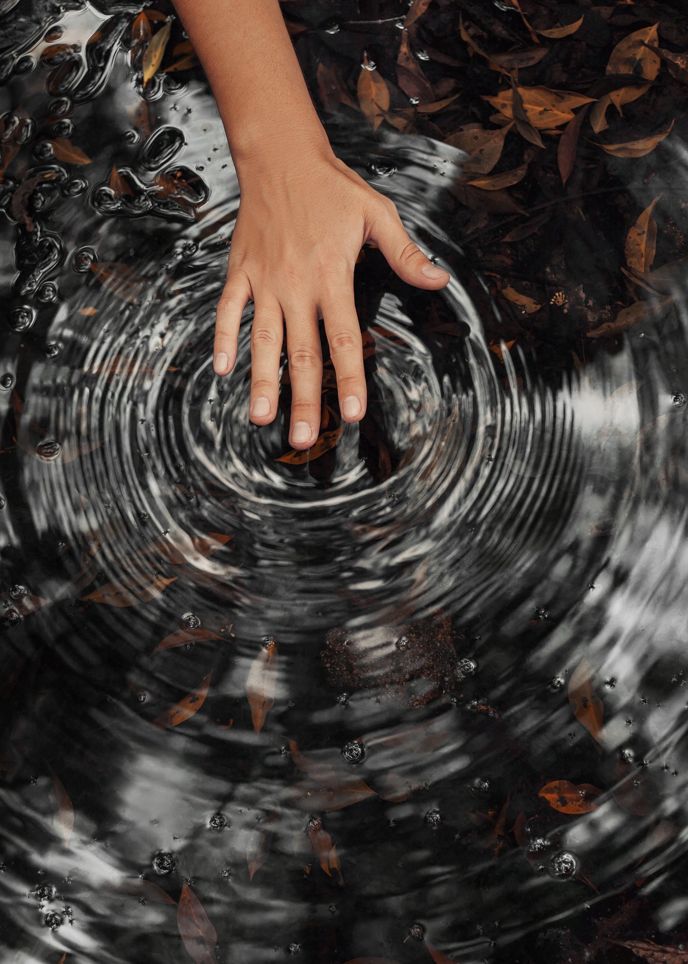 Canvastavla - Circles On Water