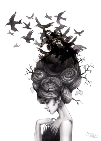 Canvastavla - Katarina Vintrafors - Ravens Lady