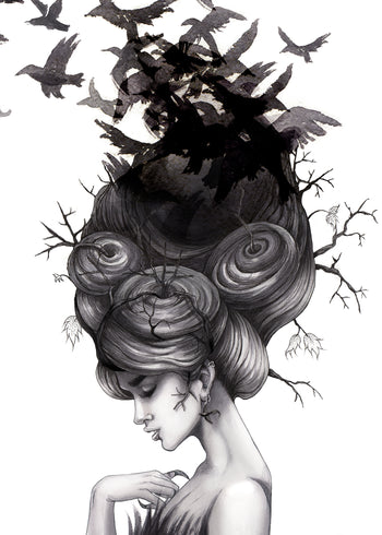 Canvastavla - Katarina Vintrafors - Ravens Lady
