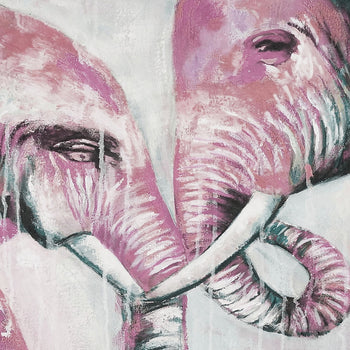 Abstrakt Oljemålning - Elephant Love Pastels