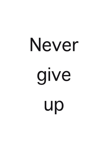 Poster - Never give up
