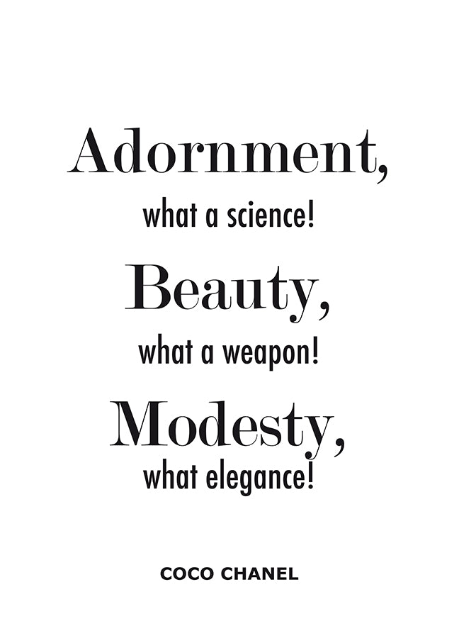 Poster - Adornment, Beauty, Modesty