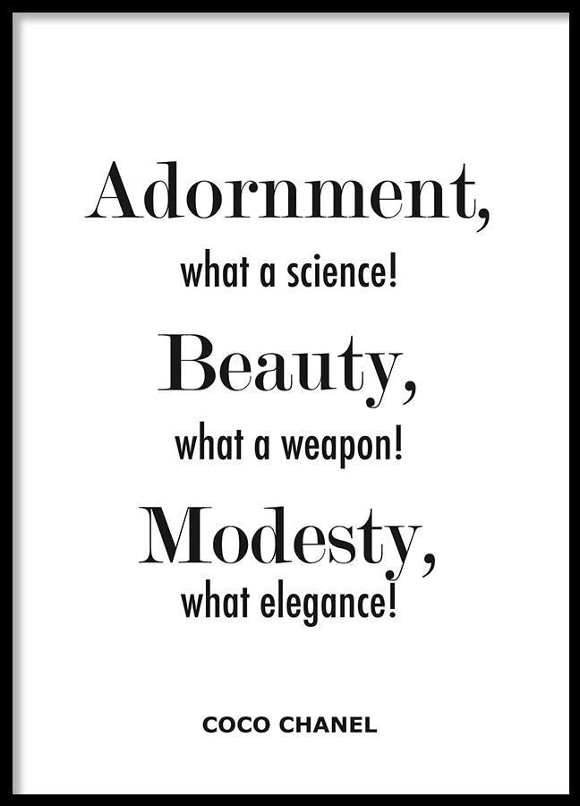 Poster - Adornment, Beauty, Modesty