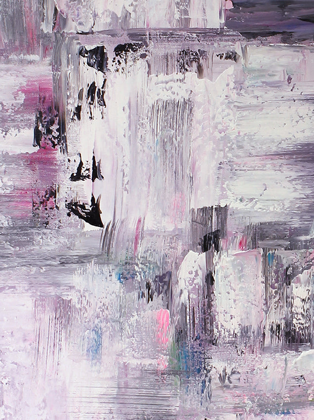 Abstrakt Oljemålning - Flower of purple color