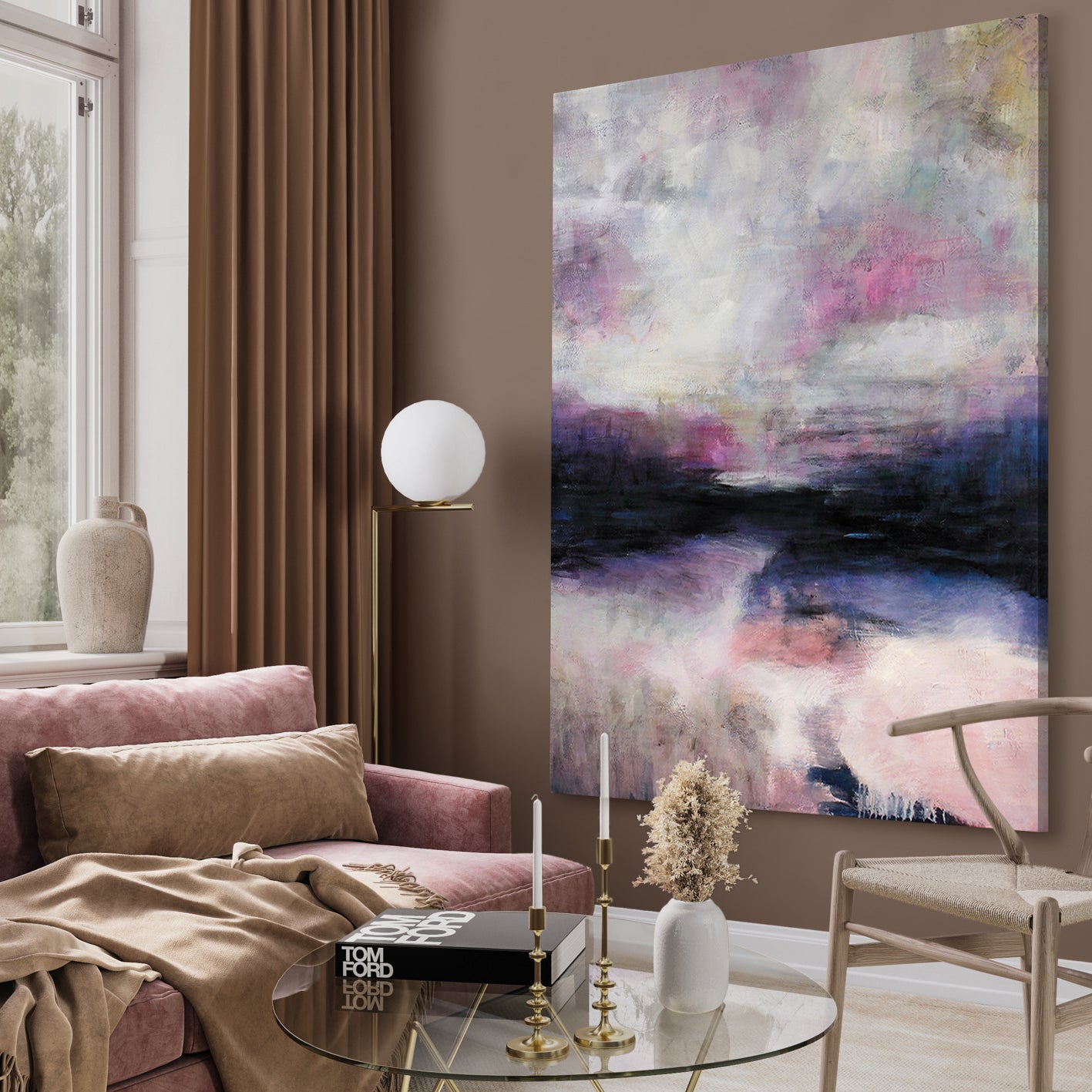 Abstrakt Oljemålning - Purple Pearl (50x70cm)