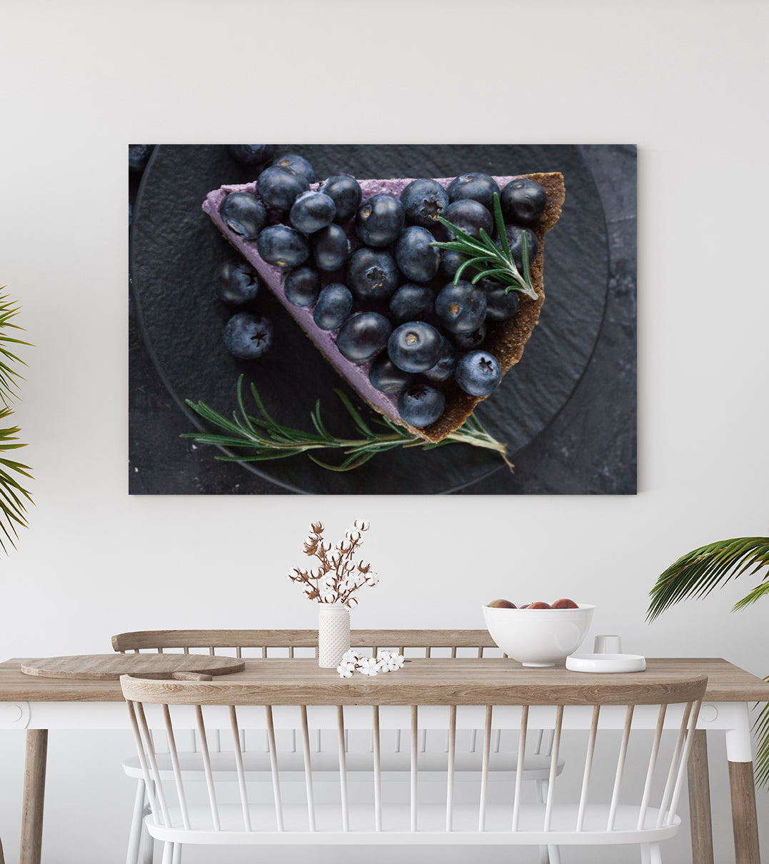 Canvastavla - Blueberry vegan cheesecake