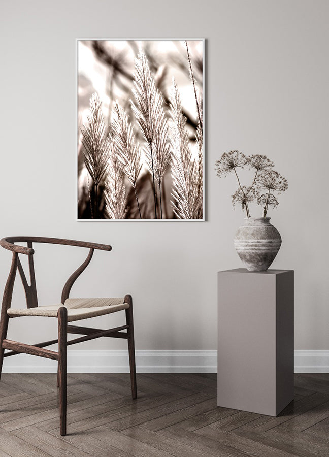 Poster - White grass flower