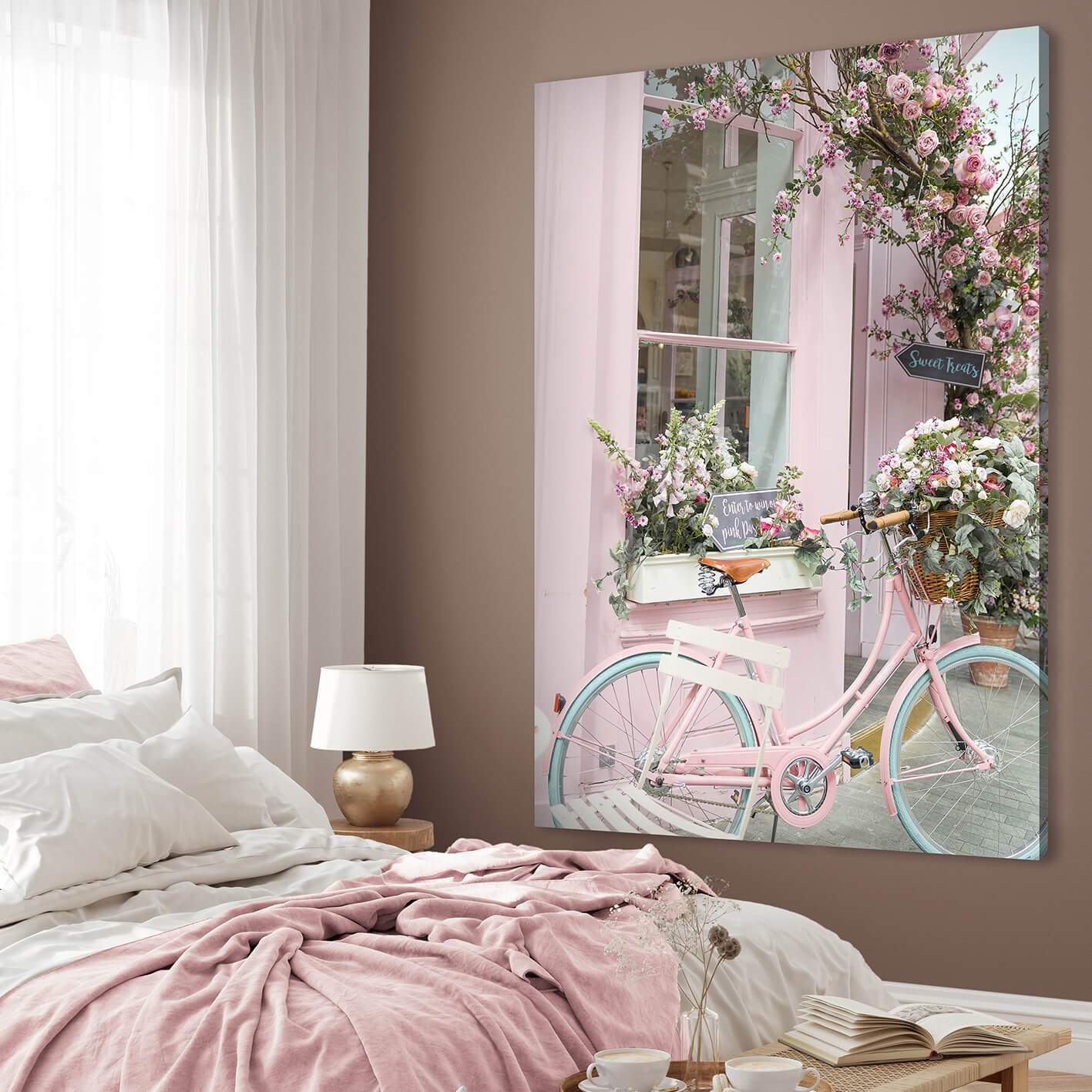 Canvastavla - Flower bicycle