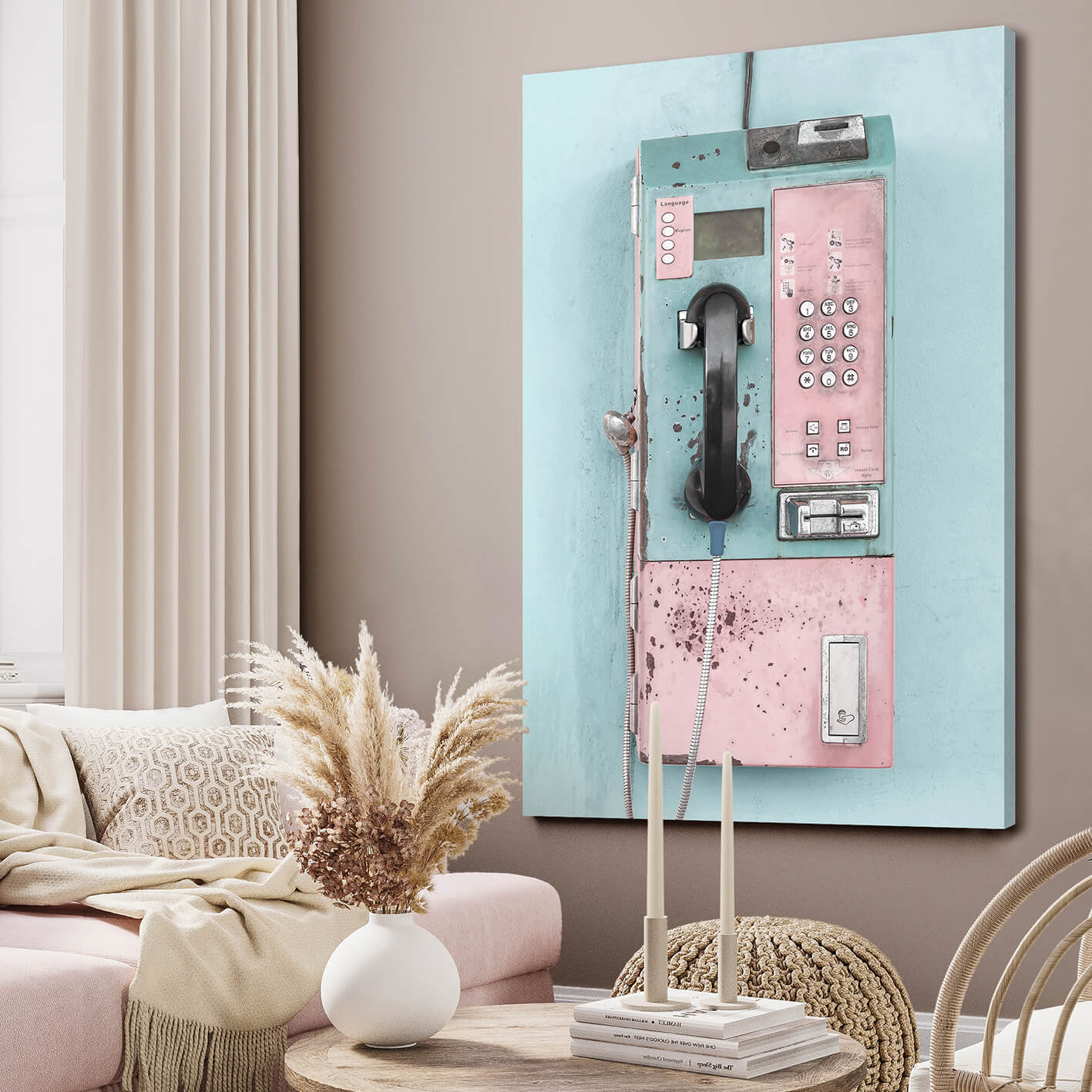 Canvastavla - Retro pay phone