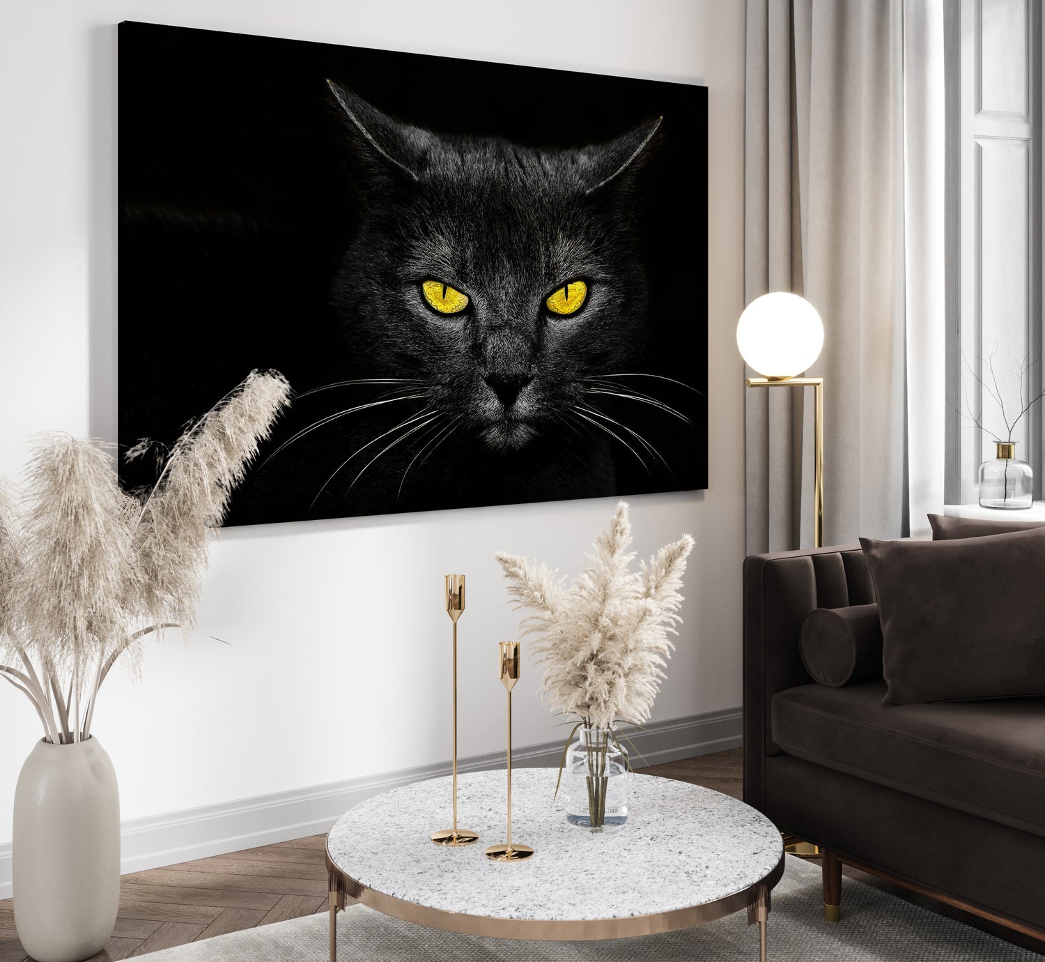 Ljuddämpande tavla - Svart Katt - Tavla
