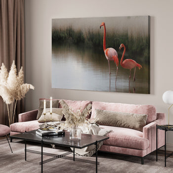 Ljuddämpande tavla - Flamingo
