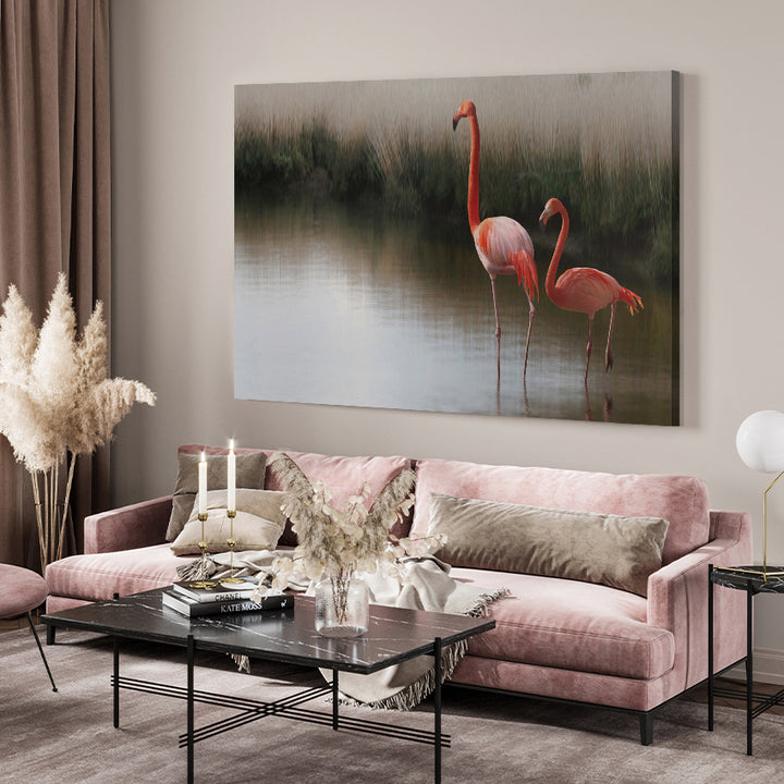 Ljuddämpande tavla - Flamingo