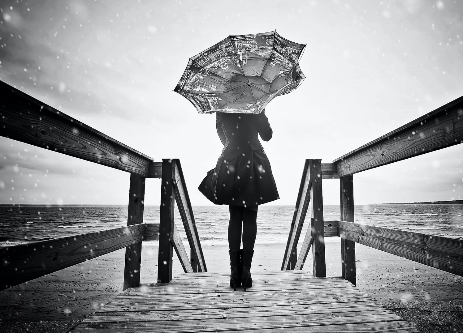 Ljuddämpande tavla - Beach Rain
