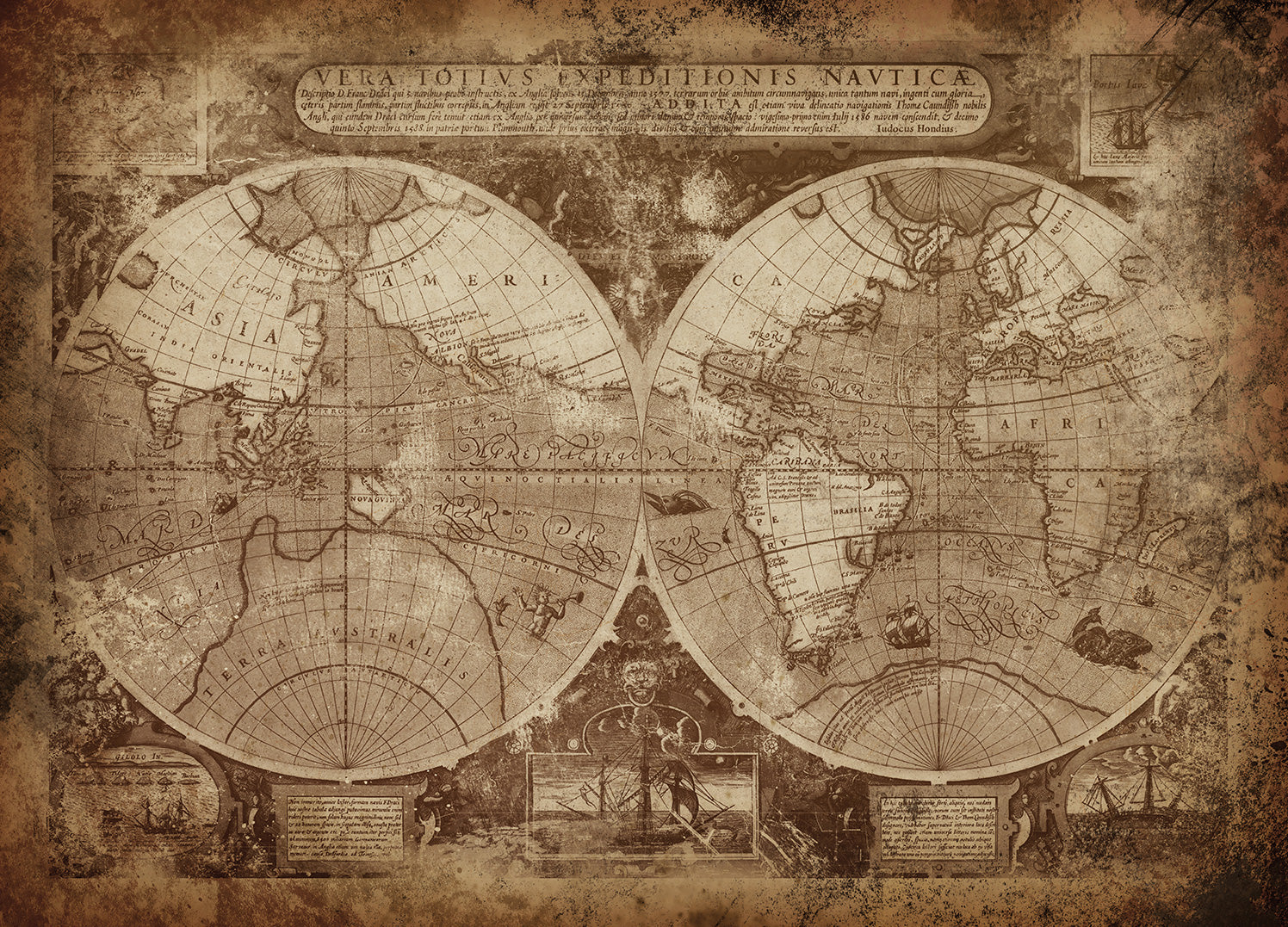 Ljuddämpande tavla - The world map - Tavla av världskartan