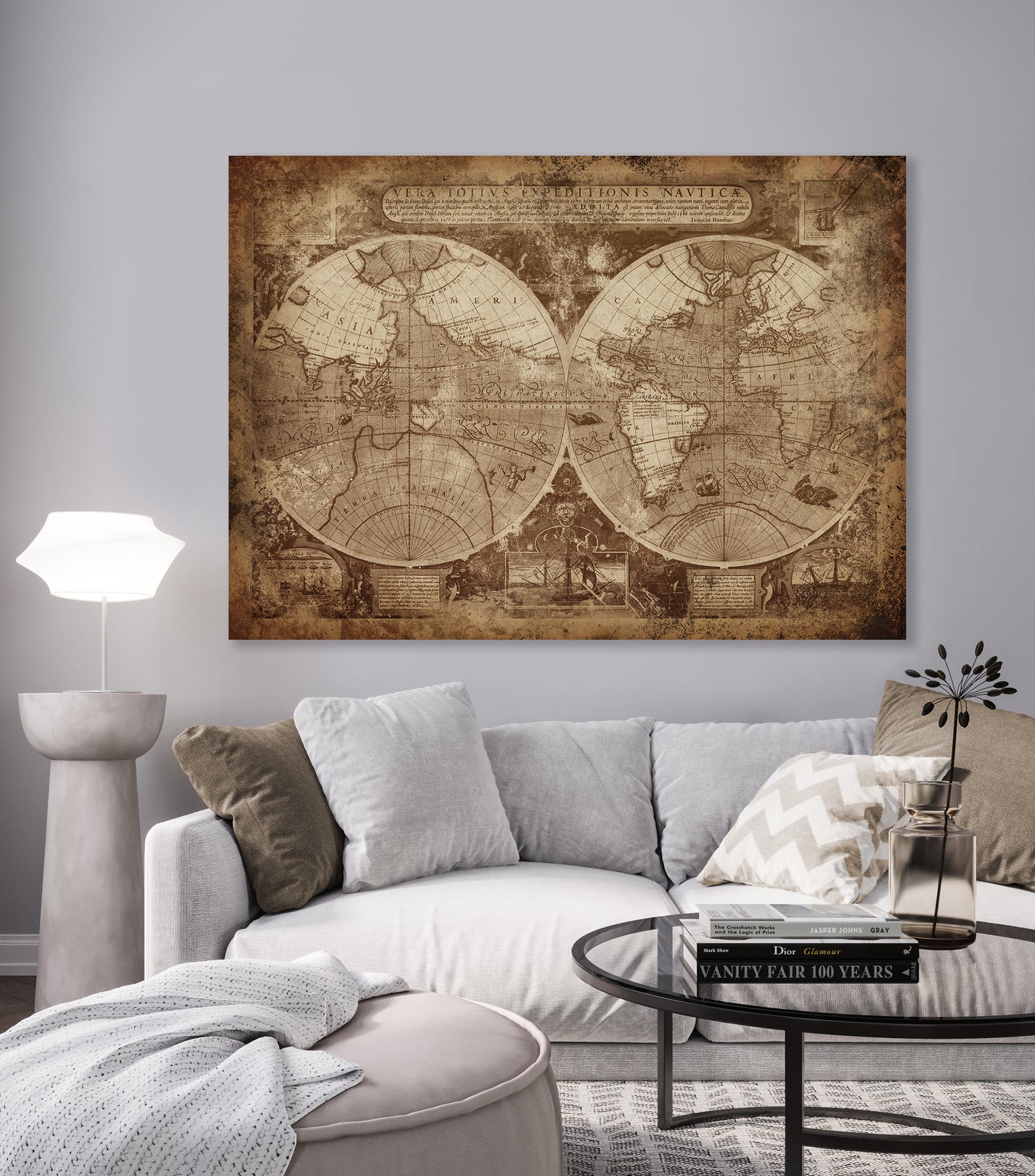Ljuddämpande tavla - The world map - Tavla av världskartan