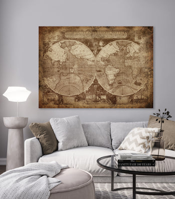 Ljuddämpande tavla - The world map - Tavla av världskartan