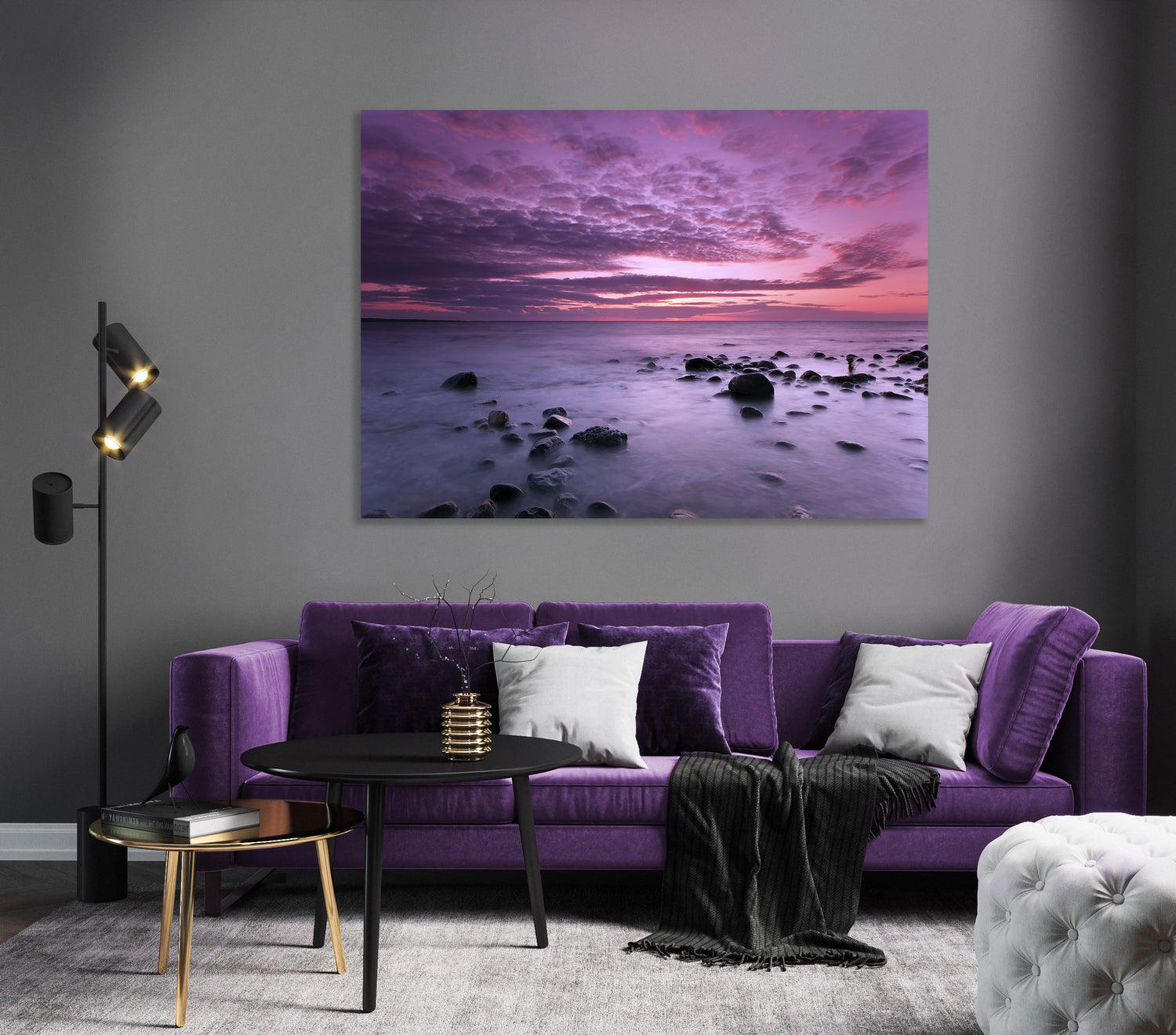 Ljuddämpande tavla - Violet Sea - Lila Hav Tavla