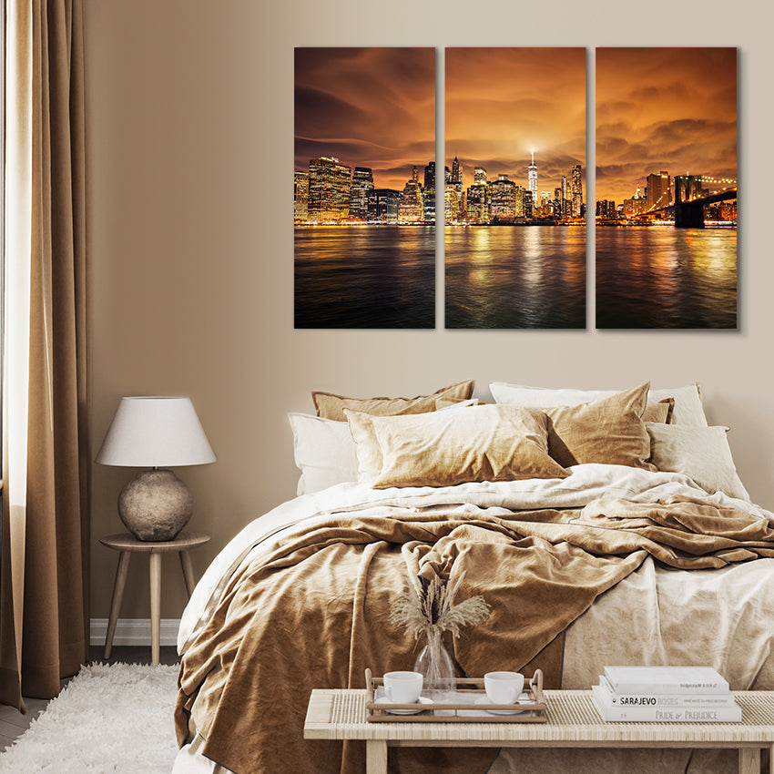 Ljuddämpande tavla - New York - Vacker New York i tre delar