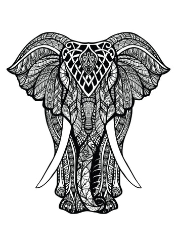 Ljuddämpande tavla - Elefant B&W