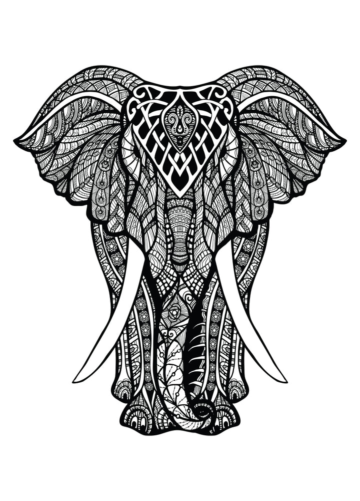 Ljuddämpande tavla - Elefant B&W