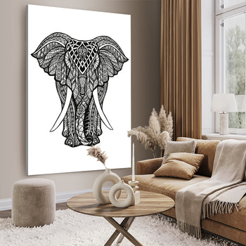Ljuddämpande tavla - Elefant B&W