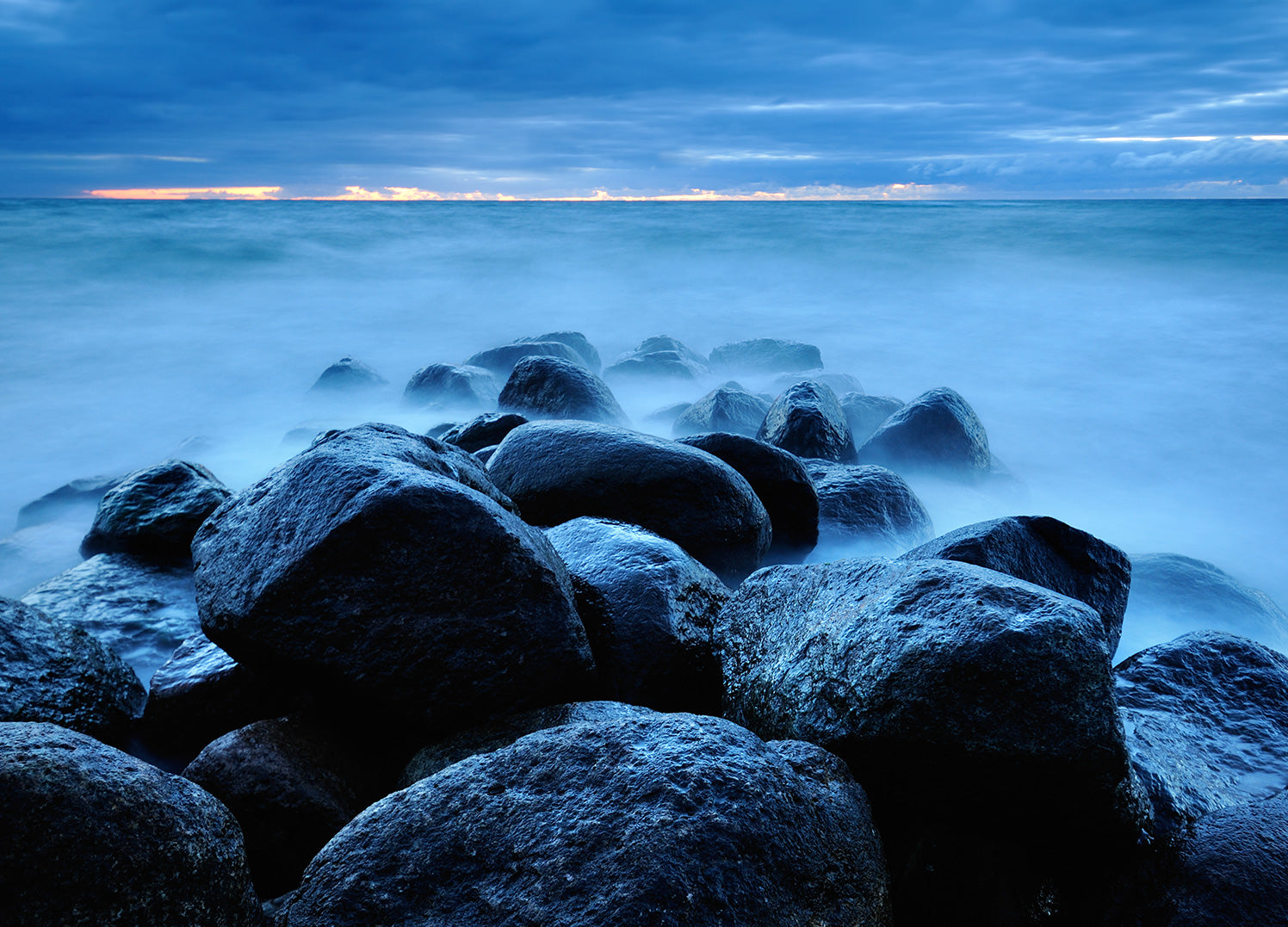 Ljuddämpande tavla - Blue Rocks