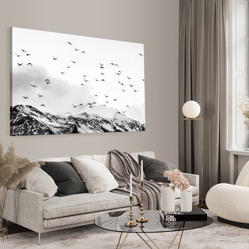 Ljuddämpande tavla - Mountains & Birds