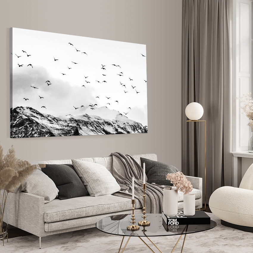 Ljuddämpande tavla - Mountains & Birds