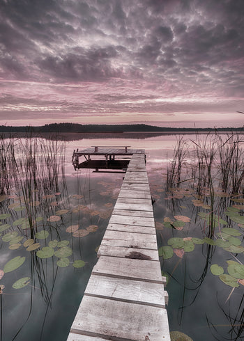 Ljuddämpande tavla - Sunrise and Lake