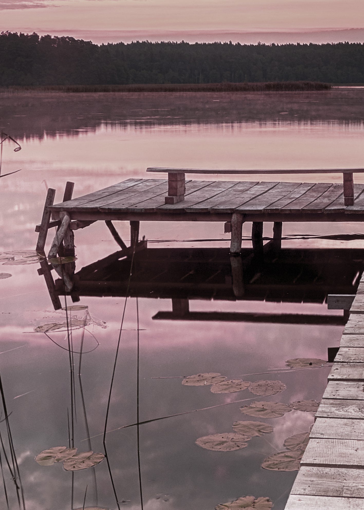 Ljuddämpande tavla - Sunrise and Lake
