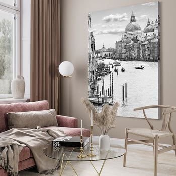 Ljuddämpande tavla - Venice in Black White
