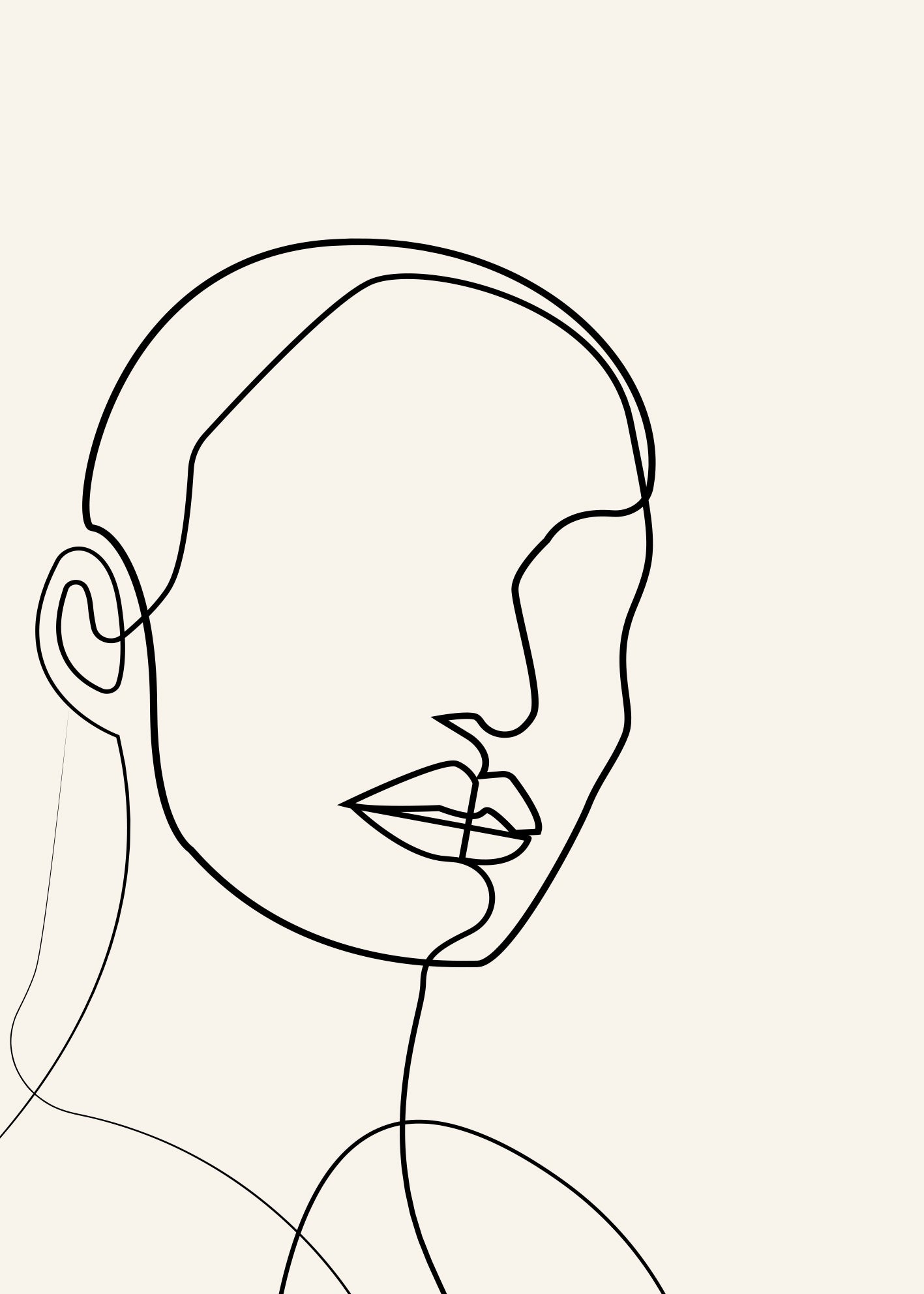 Ljuddämpande tavla - One Line Portrait
