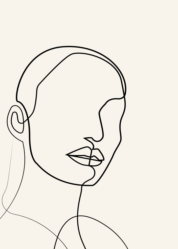 Ljuddämpande tavla - One Line Portrait