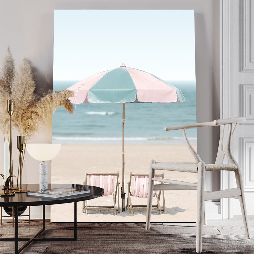 Ljuddämpande tavla - Beach and Umbrella