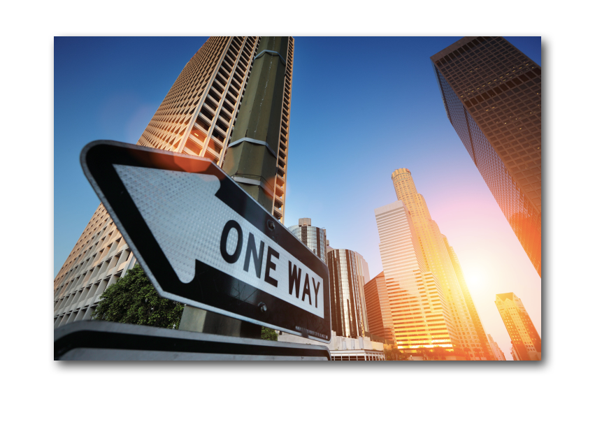 Ljuddämpande tavla - One Way, sunrise over Los Angeles