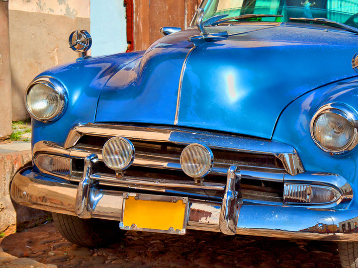 Ljuddämpande tavla - Cuba bilar - Blå bil i Havanna