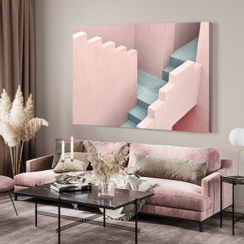 Canvastavla - Pink and Turquoise (50x70cm)