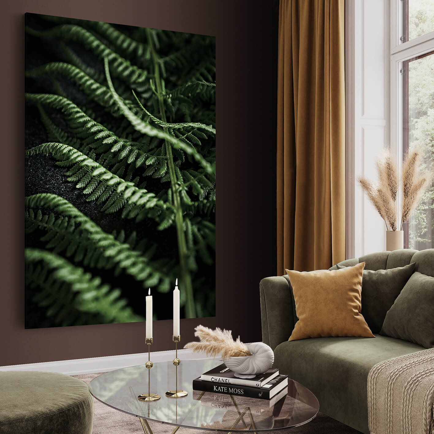 Ljuddämpande tavla - Green fern