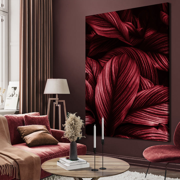 Ljuddämpande tavla - Viva Magenta Leaf