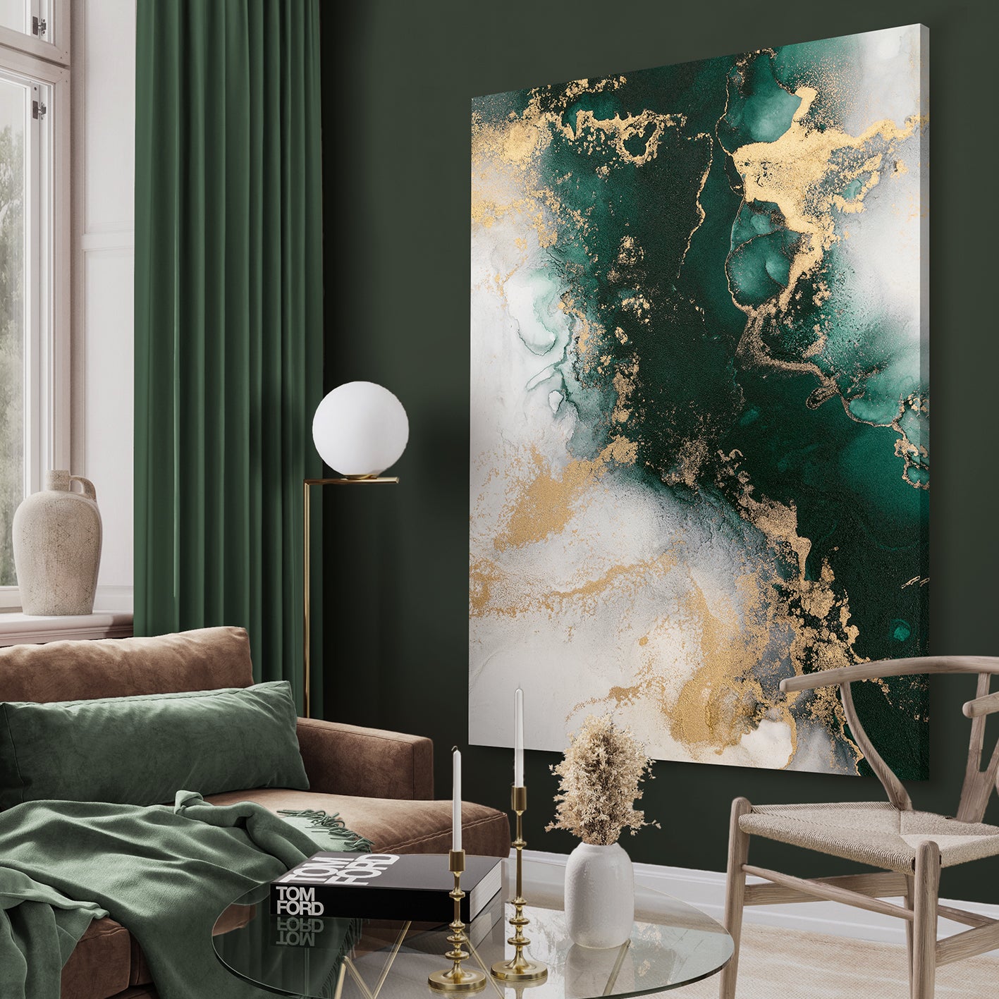Ljuddämpande tavla - Emerald marble